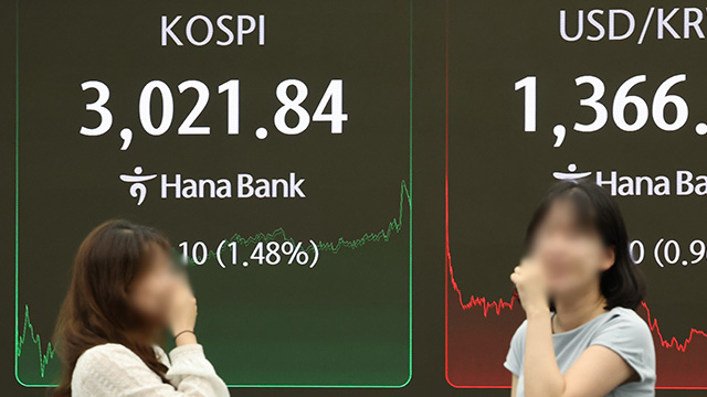 코스피, 3년 6개월 만에 3,000 넘어 마감