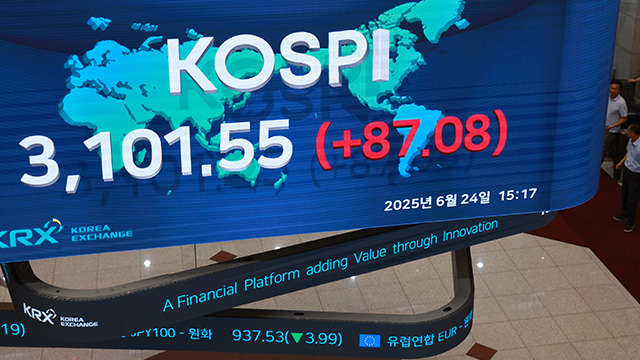 코스피, 3년 9개월 만에 3,100 돌파…중동 위기 완화 영향